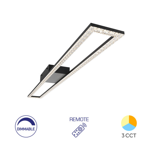 Braytron beltéri mennyezeti Fekete,Kristály hatás,Dimmerelhető,Táviránítható  Led lámpa 40W 4400Lm 3IN1 IP20  220-240V BH17-05091