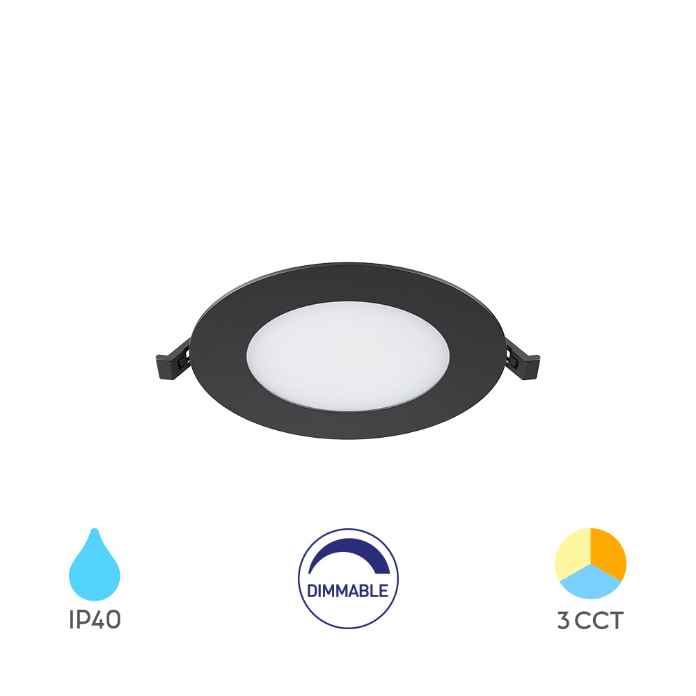 Braytron süllyeszthető Led panel Fekete  6W 470Lm 3IN1 Dimmerelhető IP40  220-240V  BP01-90681