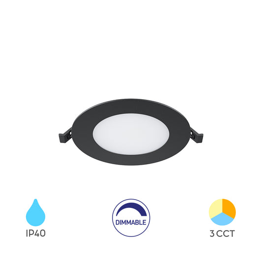 Braytron süllyeszthető Led panel Fekete  6W 470Lm 3IN1 Dimmerelhető IP40  220-240V  BP01-90681