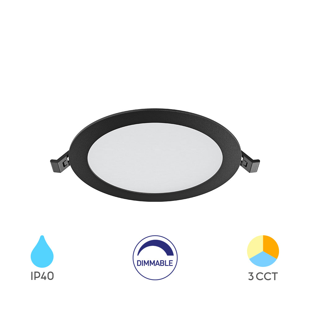 Braytron süllyeszthető Led panel Fekete Dimmerelhető  12W  3IN1 1120 Lm  IP40  220-240V