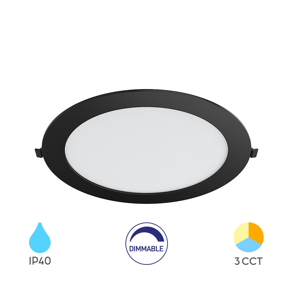 Braytron süllyeszthető Led panel  Dimmerelhető 18W IP40 1800Lm  3IN1 Fekete 220-240V BP01-91881