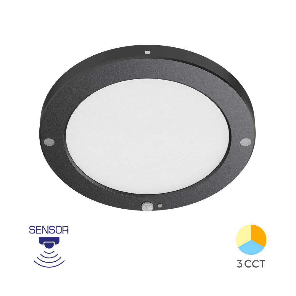 Braytron Beltéri Led lámpa Fekete Mozgásérzékelővel 20W 1800Lm 3IN1 IP20 220-240V BP03-92081