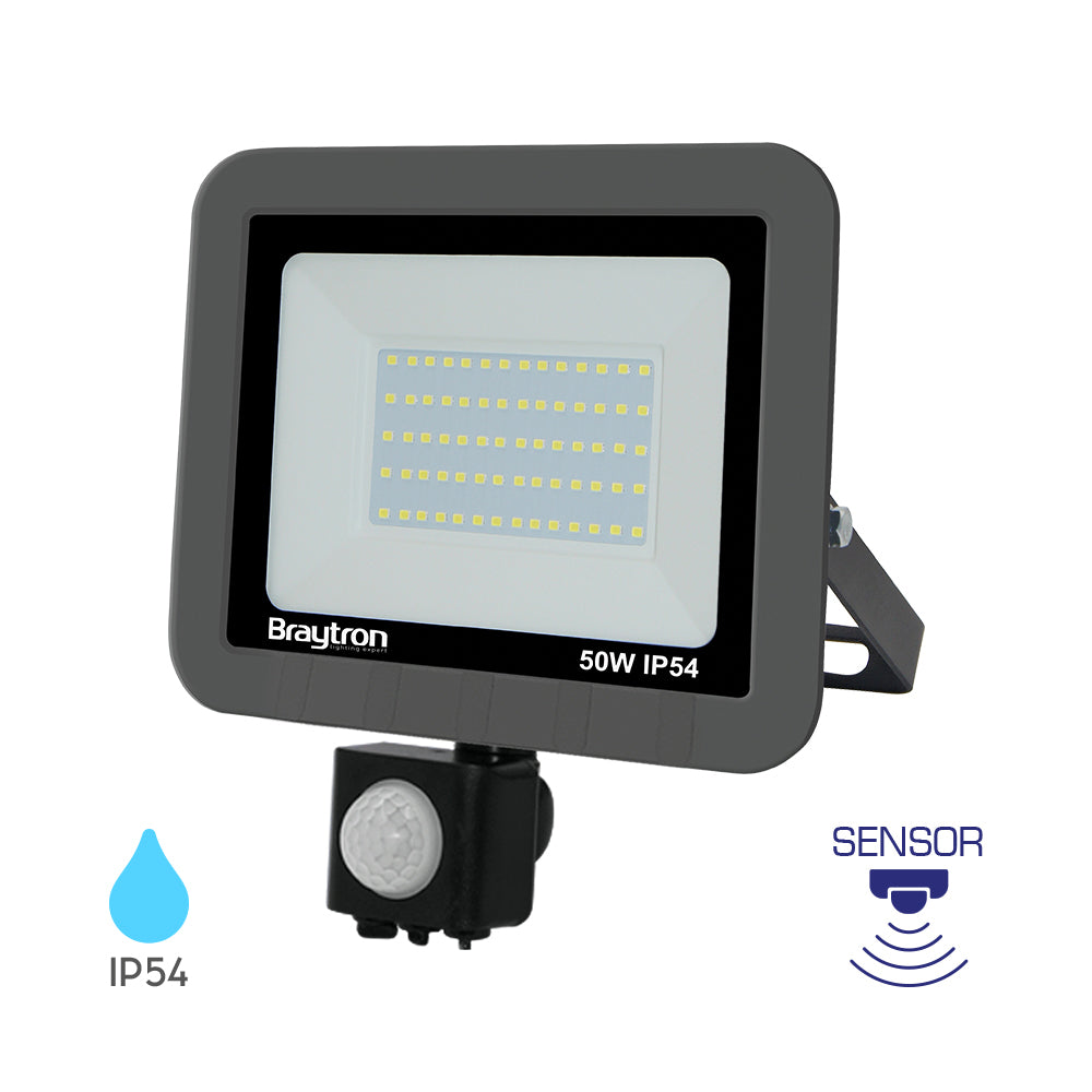 Braytron Led Reflektor mozgásérzékelővel 50W 3000K IP65 4200Lm 230V BT60-25002