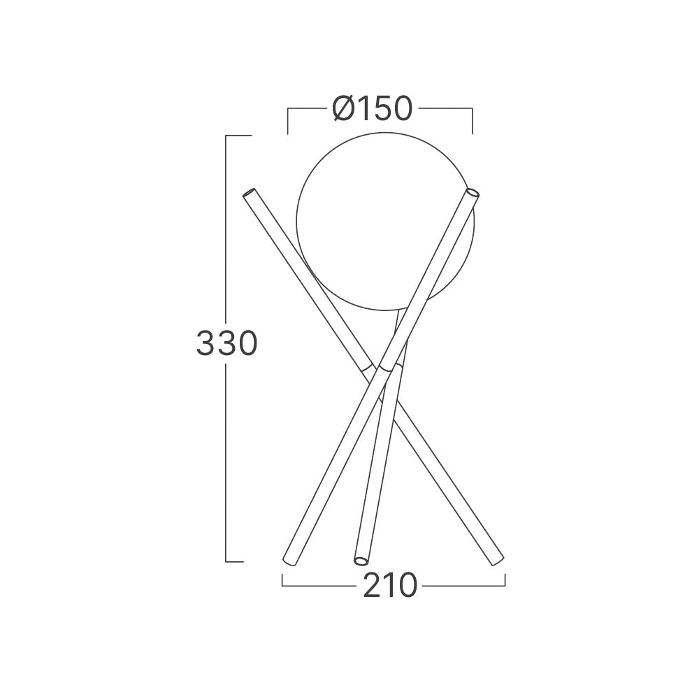 Braytron Asztali lámpa 1xG9 Fekete, Üveg gömbbúrával 220-240V 50/60Hz IP20 BV01-00119