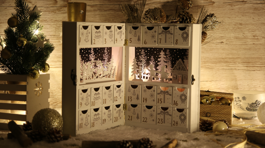 LED karácsonyi adventi kalendárium, elemes  Timer 6+18h, 6LED, 3000K, 2xAAA CHRACB6WW