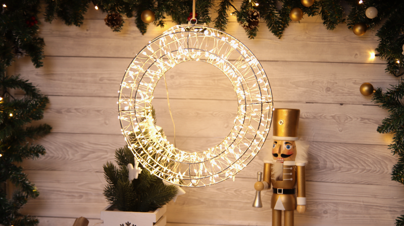 LED karácsonyi koszorú,  230VAC, 480LED,3.6W, 3000K, CHRC480WW