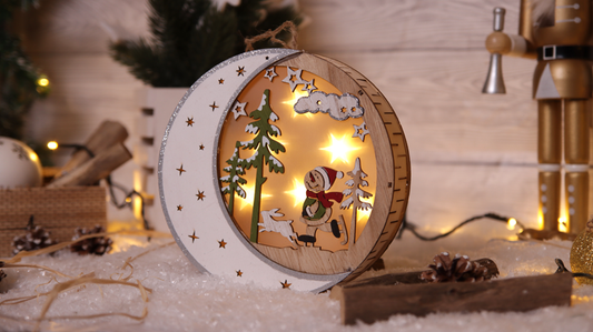 LED karácsonyi hold,hóember,fa,elemes, Timer 6+18h,6LED, 3000K, 2xAAA, CHRHWS6WW