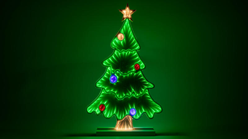 LED karácsonyi tükördísz , fenyő, USB ,1,5m, 132LED, 4,5W, RGB,CHRMMT