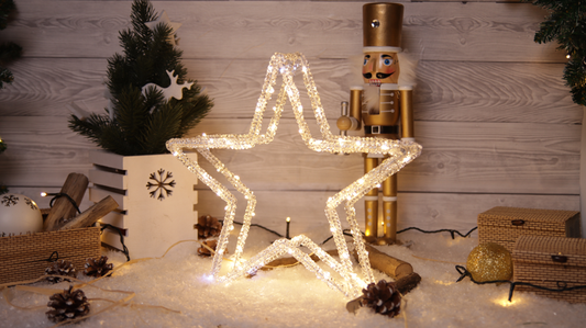 LED karácsonyi sziporkázó csillag,  230VAC, 80LED,3.6W,3000K ,CHRS80WW ,