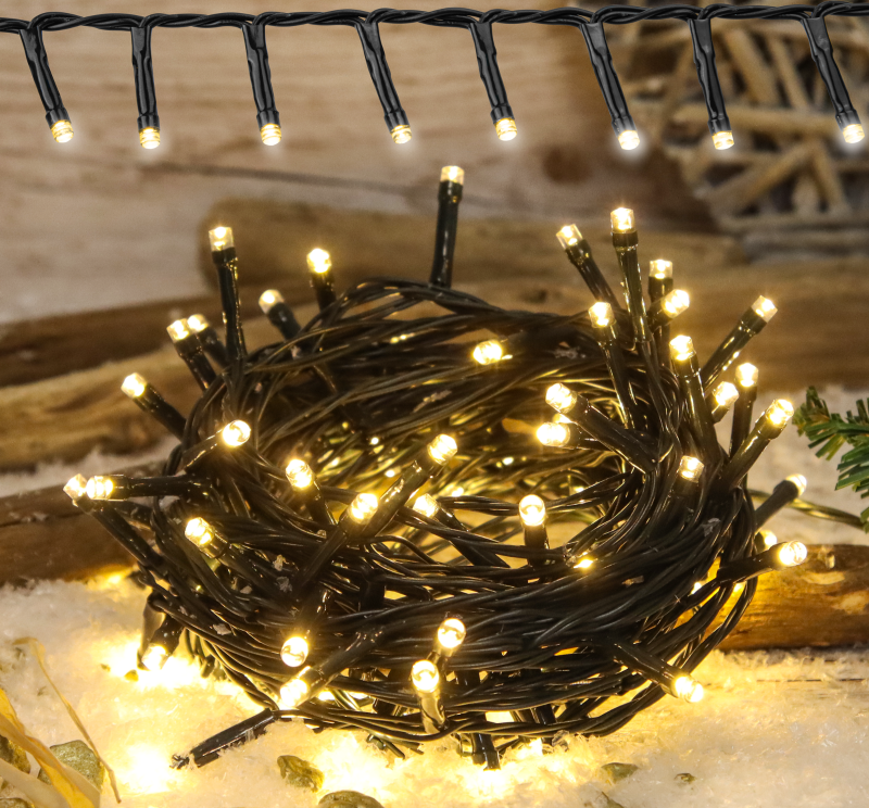 Karácsonyi fényfüzér, kültéri/beltéri 230VAC, 2+10M, 400LED, 3,6W, 2600-2700K, IP44   CHRSTHOB400WW