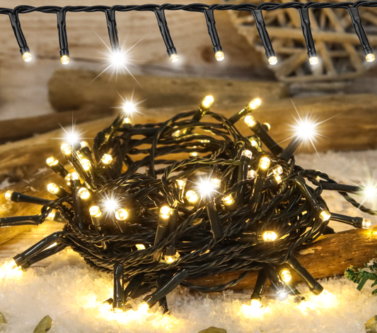 Karácsonyi sziporkázó fényfüzér, kültéri/beltéri  230VAC, 5+50M, 2000LED, 8.4W, 2600-2700K, IP44 CHRSTHOSC2000WW