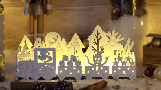 LED karácsonyi vonat, fa, fehér, elemes Timer 6+18h,10LED, 3000K, 3xAA CHRTRAWW10WW