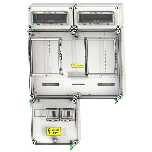 Csatári PVT 6075 Á-V Fm-SZ ÁK fogyasztásmérő szekrény, 1 vagy 3 fázisú általános és vezérelt mérők számára, szabadvezetékes