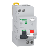 SCHNEIDER EASY9 PRO Áramvédős kismegszakító,autómata A osztály, 1P-N, C, 20A, 30mA