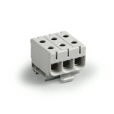 Ensto Univerzális sorkapocs szürke 2,5-50mm2Cu 6-50mm2Alu 3P csavaros 2csatl./>25 mm2 kalapsínre  KE61.03