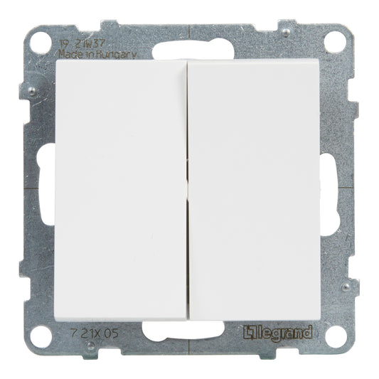 LEGRAND Suno fehér 106+6 kettős váltókapcsoló, keret nélkül 10AX 721108