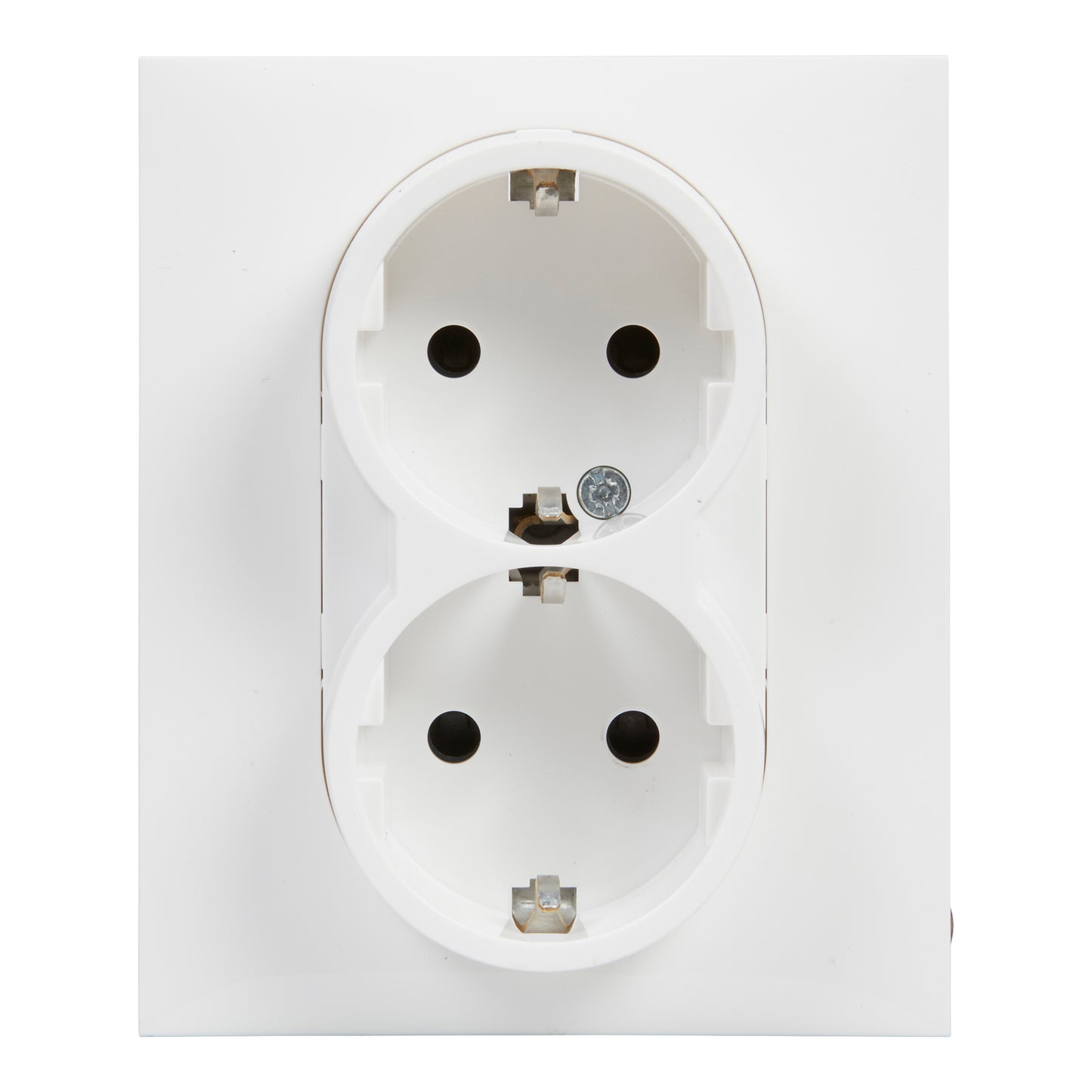 LEGRAND Suno fehér 2x2P+F GYV csatlakozóaljzat (rugós), biztonsági zsaluval, komplett 721126