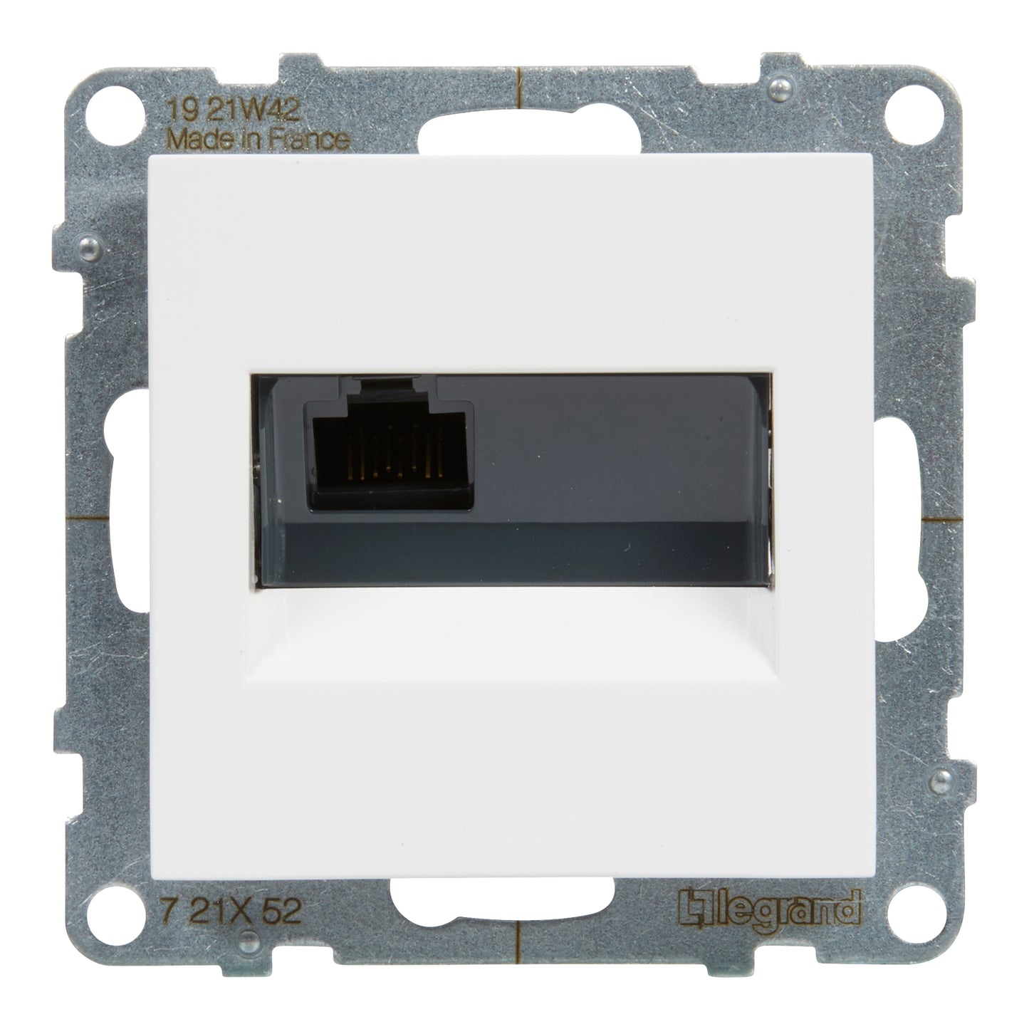 LEGRAND Suno fehér 1xRJ45 UTP Cat.6 csatlakozóaljzat, keret nélkül 721152