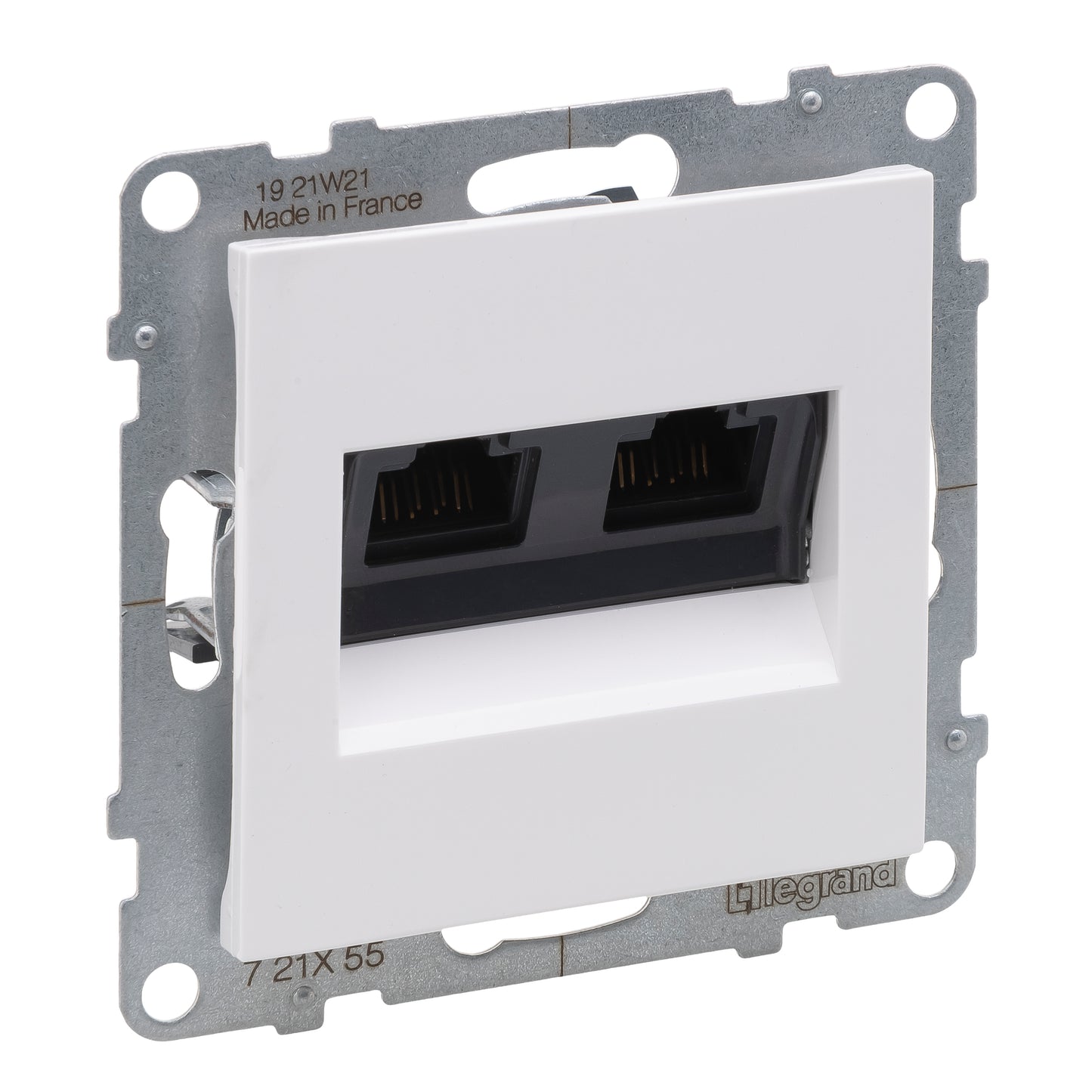 LEGRAND Suno fehér 2xRJ45 UTP Cat.6A csatlakozóaljzat, keret nélkül 721155