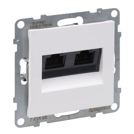 LEGRAND Suno fehér 2xRJ45 UTP Cat.6A csatlakozóaljzat, keret nélkül 721155