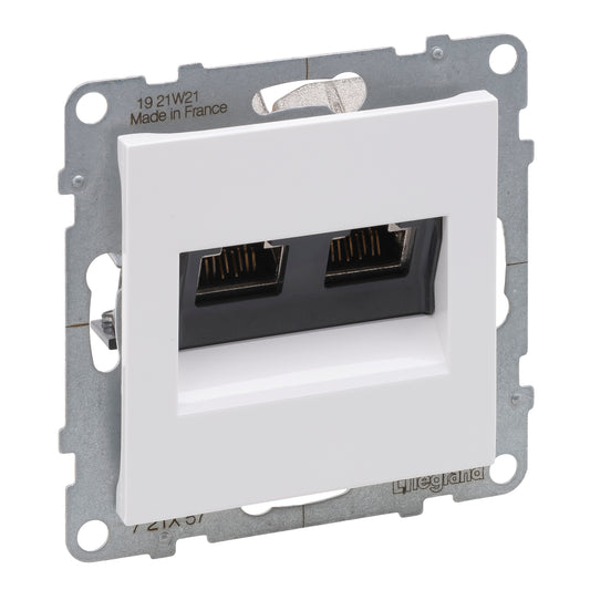 LEGRAND Suno fehér 2xRJ45 STP Cat.6 csatlakozóaljzat, keret nélkül 721157