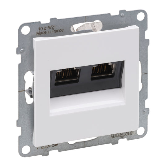 LEGRAND Suno fehér 2xRJ45 STP Cat.6A csatlakozóaljzat, keret nélkül 721159