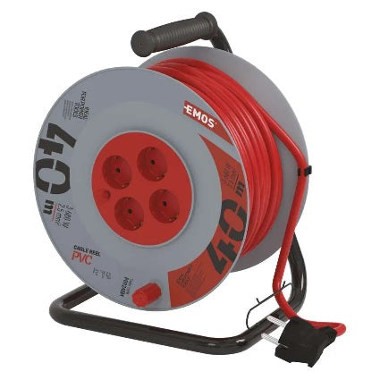 Kábeldob 40 m 4 aljzat  fekete  PVC 230 V 2,5 mm2 P09240M