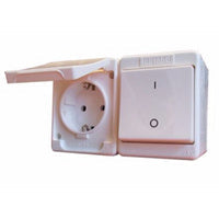 Legrand kontállux IP44 kétpólusú kapcsoló + Legrand 2p+F csatlakozóaljzat, fehér
