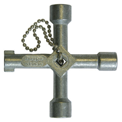 Haupa kapcsolószekrény kulcs "HUPkey", méret 72×72