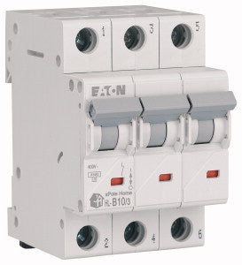 Eaton Home kismegszakító,autómata 4,5kA, 3P, 10A, B jelleggörbe 194779