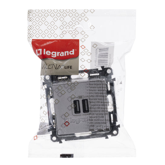 Legrand valena life kettős USB töltőaljzat beépített tápegységgel - 5V - 2,4 A, fehér