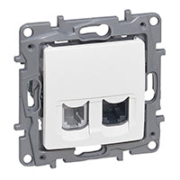 Legrand Niloé RJ11 + RJ45 Cat.5 UTP csatlakozóaljzat, fehér 764570