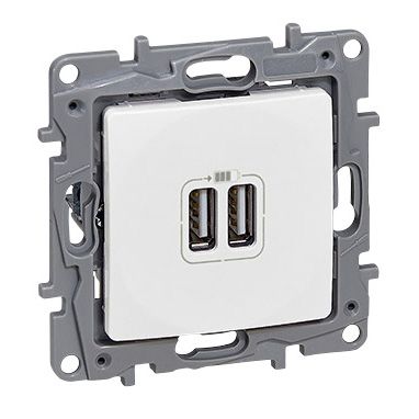 Legrand Niloé kettős USB töltőaljzat, fehér