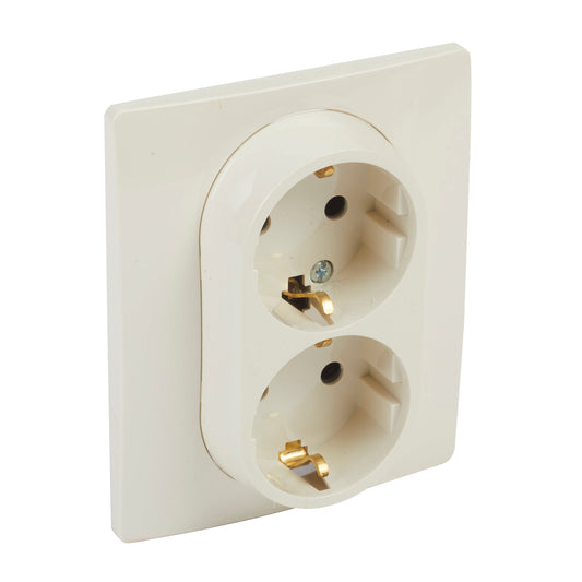 Legrand Niloé 2×Legrand 2p+F csatlakozóaljzat, (csavaros), bézs