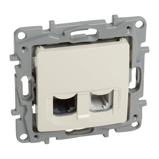 Legrand Niloé RJ11 + RJ45 Cat.5 UTP csatlakozóaljzat, bézs 764670