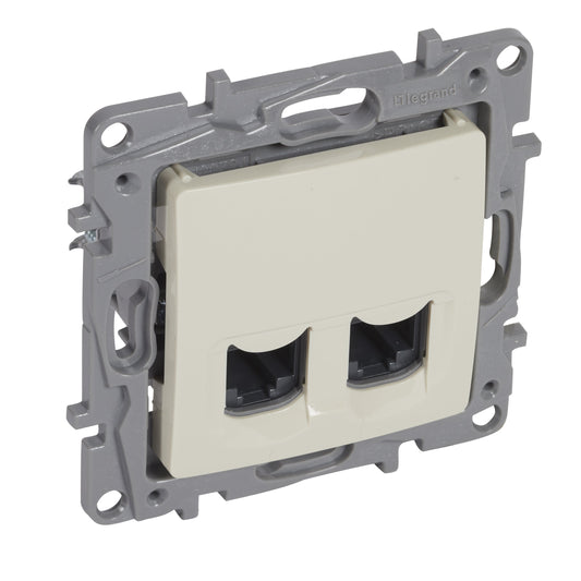 Legrand Niloé 2xRJ45 Cat.6 UTP csatlakozóaljzat, bézs