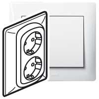 Legrand Galea Life 2xLegrand 2p+F aljzat, csavaros, fehér