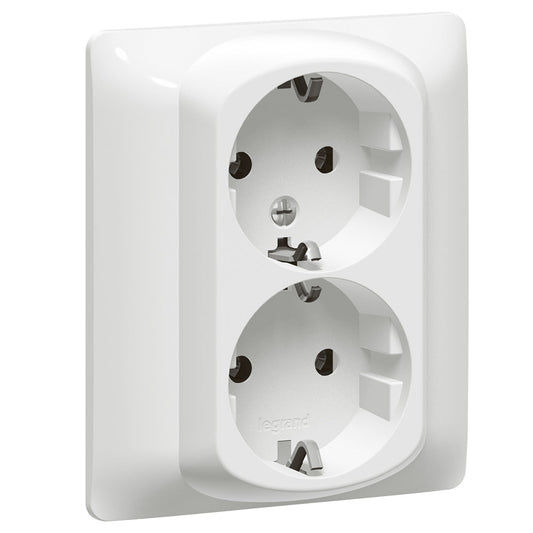 Legrand Galea Life 2xLegrand 2p+F aljzat biztonsági zsaluval, csavaros, fehér