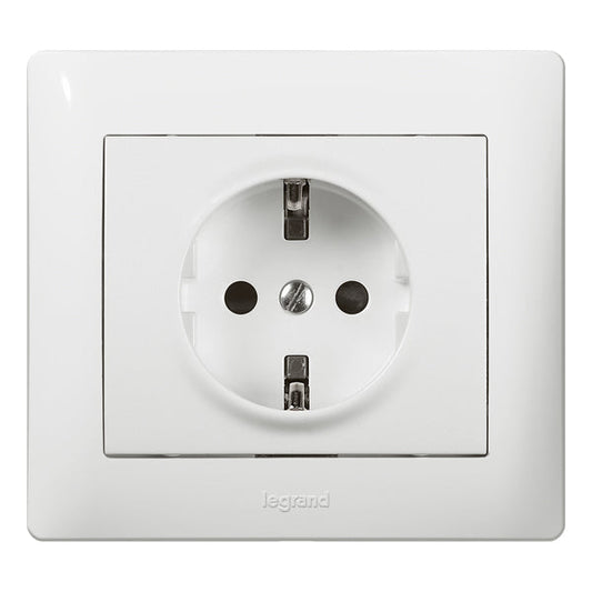 Legrand Galea Life Legrand 2p+F aljzat, rugós, fehér