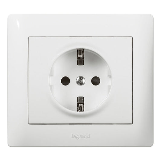 Legrand Galea Life Legrand 2p+F aljzat biztonsági zsaluval, rugós, fehér