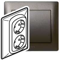 Legrand Galea Life 2xLegrand 2p+F aljzat, csavaros, mélybronz