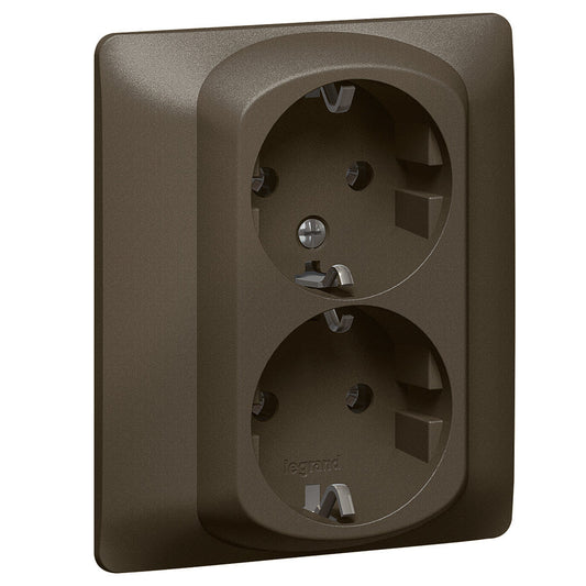 Legrand Galea Life 2xLegrand 2p+F aljzat biztonsági zsaluval, csavaros, mélybronz