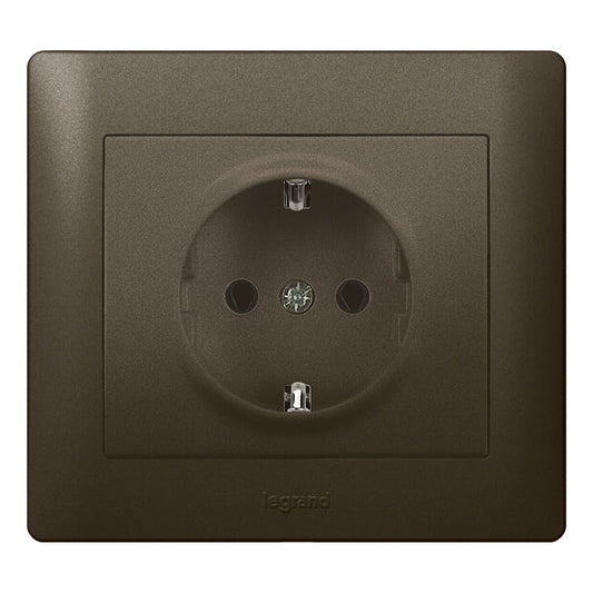 Legrand Galea Life Legrand 2p+F aljzat, rugós, mélybronz