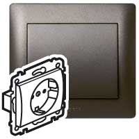 Legrand Galea Life Legrand 2p+F aljzat biztonsági zsaluval, rugós, mélybronz