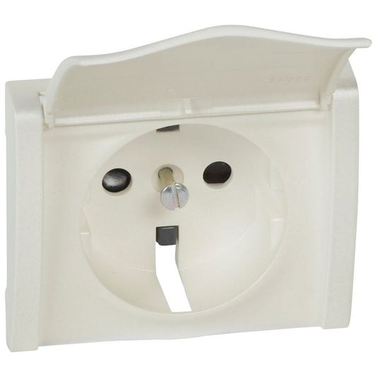 Legrand Galea Life Legrand 2p+F burkolat csapófedéllel gyöngyház