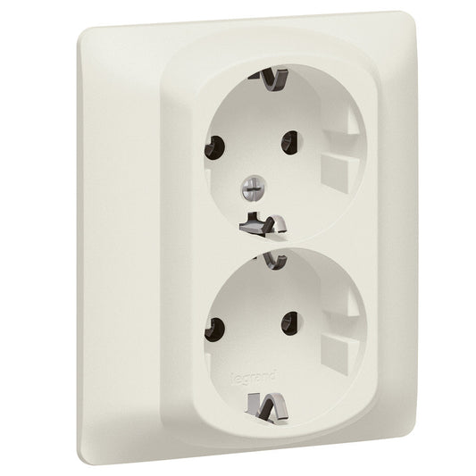 Legrand Galea Life 2xLegrand 2p+F aljzat biztonsági zsaluval, csavaros, gyöngyház