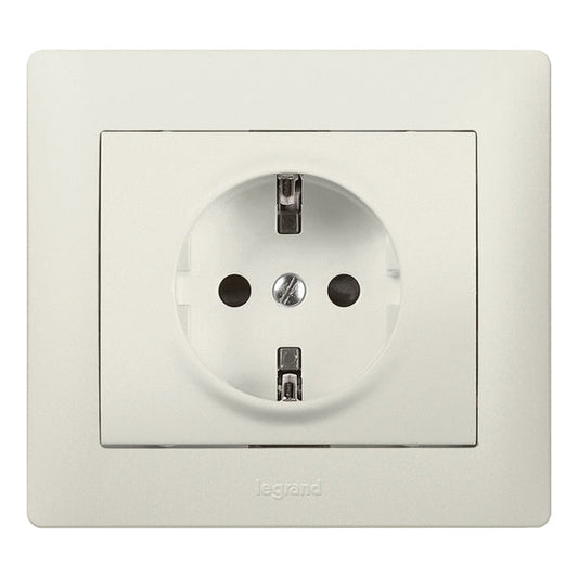 Legrand Galea Life Legrand 2p+F aljzat biztonsági zsaluval, rugós, gyöngyház