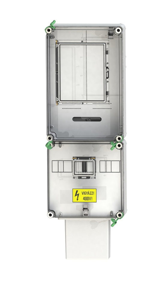 Csatári fogyasztásmérő szekrény, 1 vagy 3 fázisú mérő számára, földkábeles csatlakozás, 80A mindennapszaki PVT 3075 Fm-K