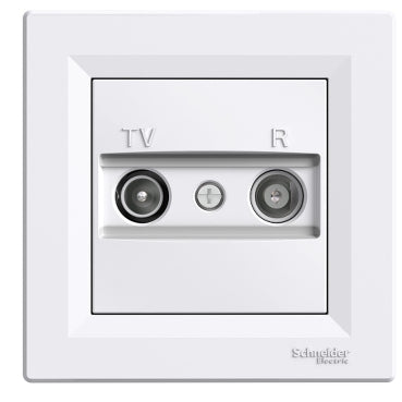Schneider Asfora TV/R aljzat, átmenő, 4 dB, fehér