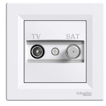 Schneider Asfora TV/SAT aljzat, végzáró, 1 dB, fehér